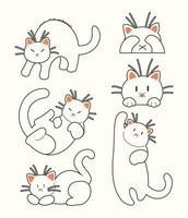 mignonne chat vecteur icône art. Facile dessin animé griffonnage chat icône les arts