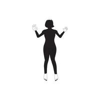 Humain plein corps icône des illustrations . noir silhouettes de Hommes et femmes sur une blanc Contexte. Masculin et femelle genre. figure de Humain corps. vecteur