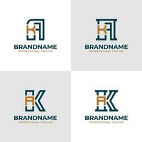 élégant lettre ak et ka monogramme logo, adapté pour affaires avec ak ou ka initiales vecteur