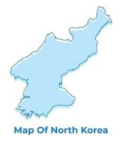 Nord Corée Facile contour carte vecteur illustration