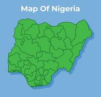 détaillé carte de Nigeria pays dans vert vecteur illustration