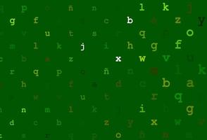 modèle vectoriel vert clair avec des lettres isolées.