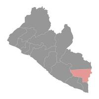 rivière bon sang carte, administratif division de Libéria. vecteur illustration.