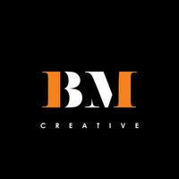 bm lettre initiale logo conception modèle vecteur illustration