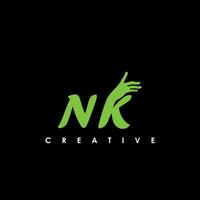 nk lettre initiale logo conception modèle vecteur illustration