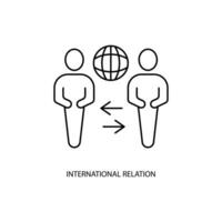 international rapports concept ligne icône. Facile élément illustration. international rapports concept contour symbole conception. vecteur