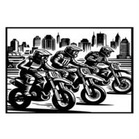 motocross supermotard sport courses ancien illustration art. logo motocross vecteur