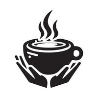 minimaliste café logo sur une blanc Contexte vecteur