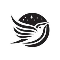 minimaliste oiseau logo sur une blanc Contexte vecteur