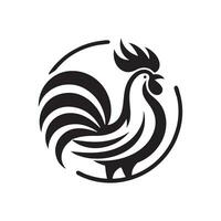 minimaliste coq logo sur une blanc Contexte vecteur