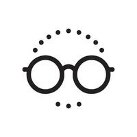 minimaliste lunettes logo sur une blanc Contexte vecteur