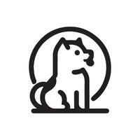 minimaliste chien logo sur blanc Contexte vecteur
