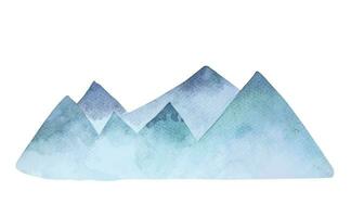 Montagne paysage aquarelle.enneigé colline élément.montagne gamme. vecteur