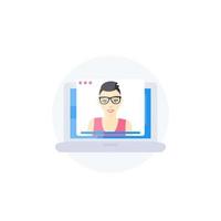 webinaire, éducation en ligne, formation et illustration vectorielle e-learning vecteur