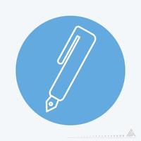 Icône vecteur de stylo plume - style monochrome bleu