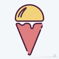 crème glacée icône - style de coupe de ligne vecteur
