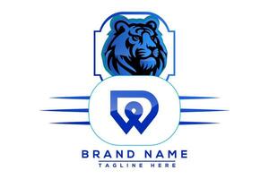 bw tigre logo bleu conception. vecteur logo conception pour entreprise.