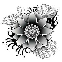 éclat tatouage conception de traditionnel lotus conception vecteur