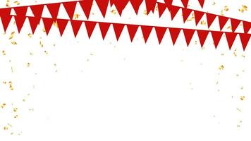 rouge Triangle drapeaux pendaison sur corde décoration Noël, chinois Nouveau année, anniversaire, anniversaire vecteur