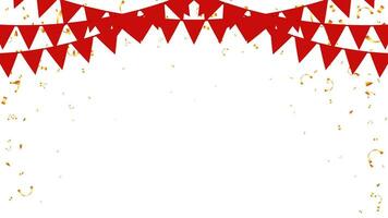 rouge Triangle drapeaux pendaison sur corde décoration Noël, chinois Nouveau année, anniversaire, anniversaire vecteur
