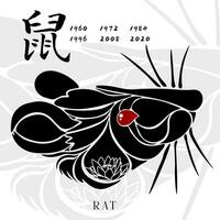 chinois zodiaque rat art vecteur illustration