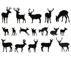 cerfs silhouettes, cerfs svg empaqueter, cerfs famille, maman et bébé cerf, cerf famille, cerf silhouette, bébé cerf, cerf bois, cerf tête vecteur