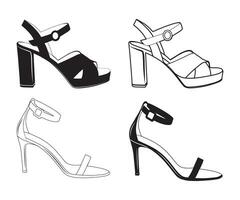 femme chaussures, femme chaussure clipart, femme, sport des chaussures forme silhouette, des chaussures ,chaussure silhouettes, vecteur