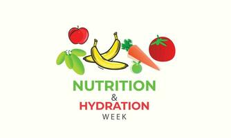 nutrition et hydratation semaine. arrière-plan, bannière, carte, affiche, modèle. vecteur illustration.