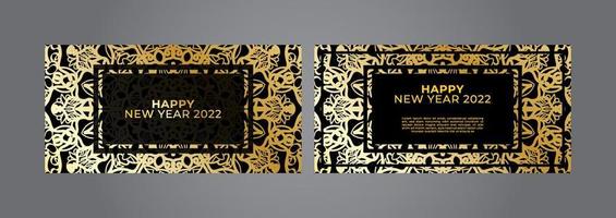 bannière ou modèle de carte de bonne année avec mandala de luxe vecteur