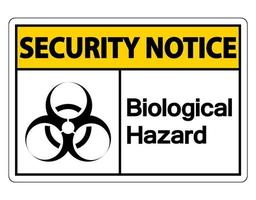 Avis de sécurité signe symbole de danger biologique sur fond blanc vecteur