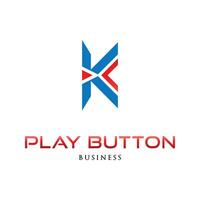 initiale lettre k jouer bouton icône logo conception modèle vecteur