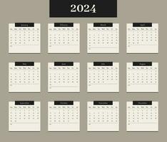 année 2024 calendrier vecteur conception