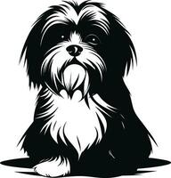 silhouette personnage shih tzu chien, mignonne logo. vecteur