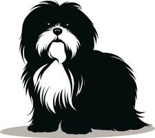 silhouette personnage shih tzu chien, mignonne logo. vecteur