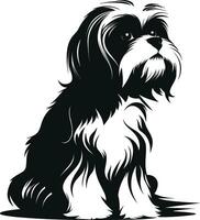 silhouette personnage shih tzu chien, mignonne logo. vecteur