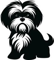 silhouette personnage shih tzu chien, mignonne logo. vecteur