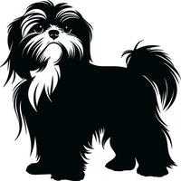 silhouette personnage shih tzu chien, mignonne logo. vecteur