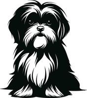 silhouette personnage shih tzu chien, mignonne logo. vecteur