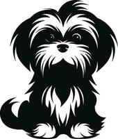 silhouette personnage shih tzu chien, mignonne logo. vecteur