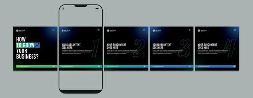 ensemble de carrousel Publier modèle, modifiable carrousel poste, social médias carrousel Publier pour affaires vecteur