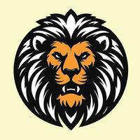 Lion tête logo mascotte vecteur