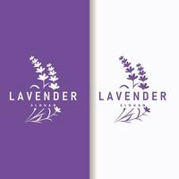 lavande logo élégant violet fleur plante illustration floral ornement conception vecteur