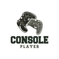 Jeu console logo, joueur conception manette de jeu illustration symbole modèle vecteur