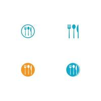 cuillère et fourchette logo et image vectorielle de symbole vecteur