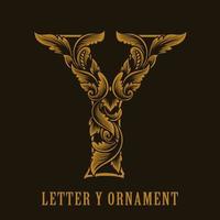 style d'ornement vintage logo lettre y vecteur