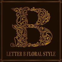 style de motif floral lettre b vintage vecteur