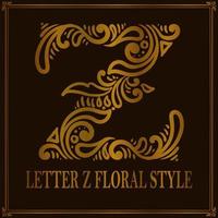 style de motif floral lettre z vintage vecteur