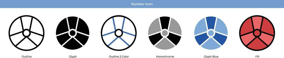 nucléaire icône ensemble vecteur