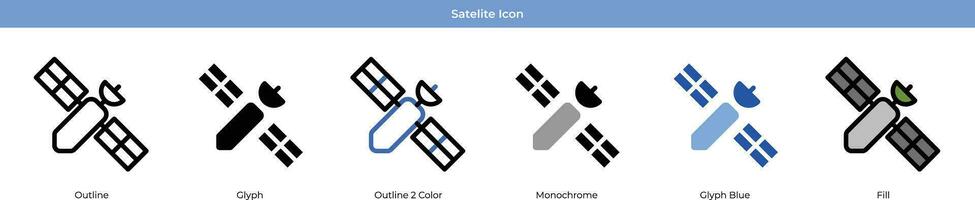 satellite icône ensemble vecteur