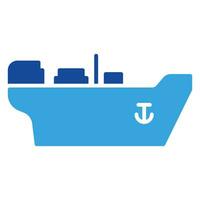 navire icône ou logo illustration glyphe style vecteur